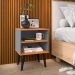 Kit 2 Mesinhas Cabeceira Cinza/Cinamomo Nicho Prateleira Organizadora Painel Suspenso Parise Cama Box Casal 1,40 Suede - Lojas RPM