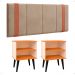 Kit 2 Mesinhas Cabeceira Off White/Cinamomo Nicho Prateleira Organizadora Painel Suspenso Parise Cama Box Casal 1,40 Bege Suede - Lojas RPM