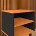 Kit 2 Mesinhas Cabeceira Preto/Cinamomo Nicho Prateleira Organizadora Painel Suspenso Parise Cama Box Casal 1,40 Suede - Lojas RPM
