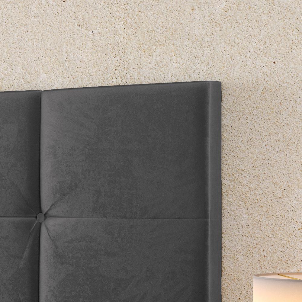 Kit 2 Mesinhas Decore Cinza/Preto Nicho Porta Objetos Pés Palito Cabeceira Suspensa Bia Cama Box King 1,95 Cinza Suede - Lojas RPM