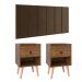 Kit 2 Mesinhas Decore Freijó Nicho Porta Objetos Pés Palito Cabeceira Suspensa Júlia Cama Box King 1,95 Marrom Suede - Lojas RPM