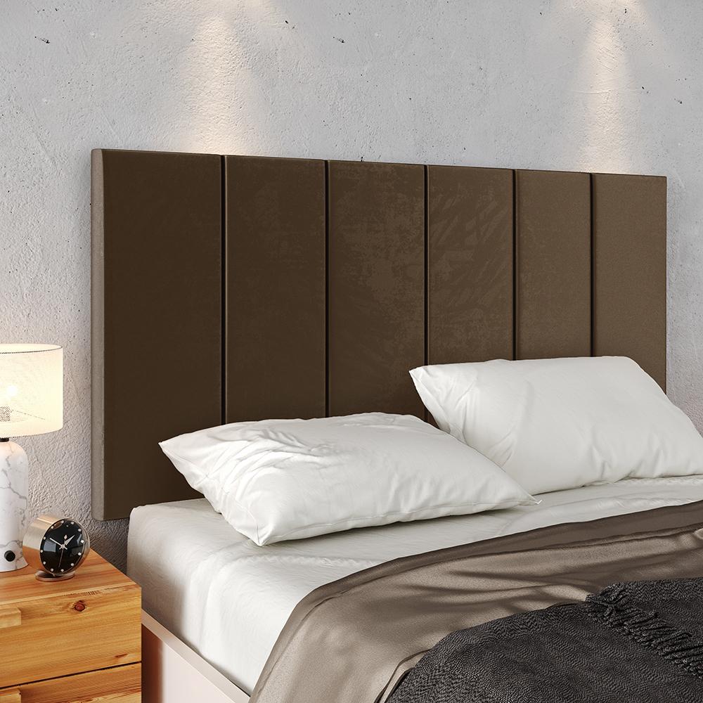 Kit 2 Mesinhas Decore Freijó Nicho Porta Objetos Pés Palito Cabeceira Suspensa Júlia Cama Box King 1,95 Marrom Suede - Lojas RPM