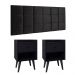 Kit 2 Mesinhas Decore Nicho Porta Objetos Pés Palito Cabeceira Suspensa Bia Cama Box King 1,95 Preto Suede - Lojas RPM