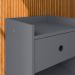 Kit 2 Mesinhas Decore Nicho Porta Objetos Pés Palito Preto Cabeceira Suspensa Júlia Cama Box King 1,95 Cinza Linho - Lojas RPM