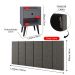 Kit 2 Mesinhas Decore Nicho Porta Objetos Pés Palito Preto Cabeceira Suspensa Júlia Cama Box King 1,95 Cinza Linho - Lojas RPM