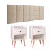 Kit 2 Mesinhas Decore Off White Nicho Porta Objetos Pés Palito Cabeceira Suspensa Bia Cama Box King 1,95 Areia Suede - Lojas RPM
