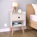 Kit 2 Mesinhas Decore Off White Nicho Porta Objetos Pés Palito Cabeceira Suspensa Bia Cama Box King 1,95 Areia Suede - Lojas RPM