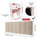 Kit 2 Mesinhas Decore Off White Nicho Porta Objetos Pés Palito Cabeceira Suspensa Bia Cama Box King 1,95 Areia Suede - Lojas RPM