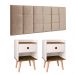 Kit 2 Mesinhas Decore Off/Freijó Nicho Porta Objetos Pés Palito Cabeceira Suspensa Bia Cama Box King 1,95 Bege Suede - Lojas RPM