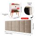 Kit 2 Mesinhas Decore Off/Freijó Nicho Porta Objetos Pés Palito Cabeceira Suspensa Bia Cama Box King 1,95 Bege Suede - Lojas RPM