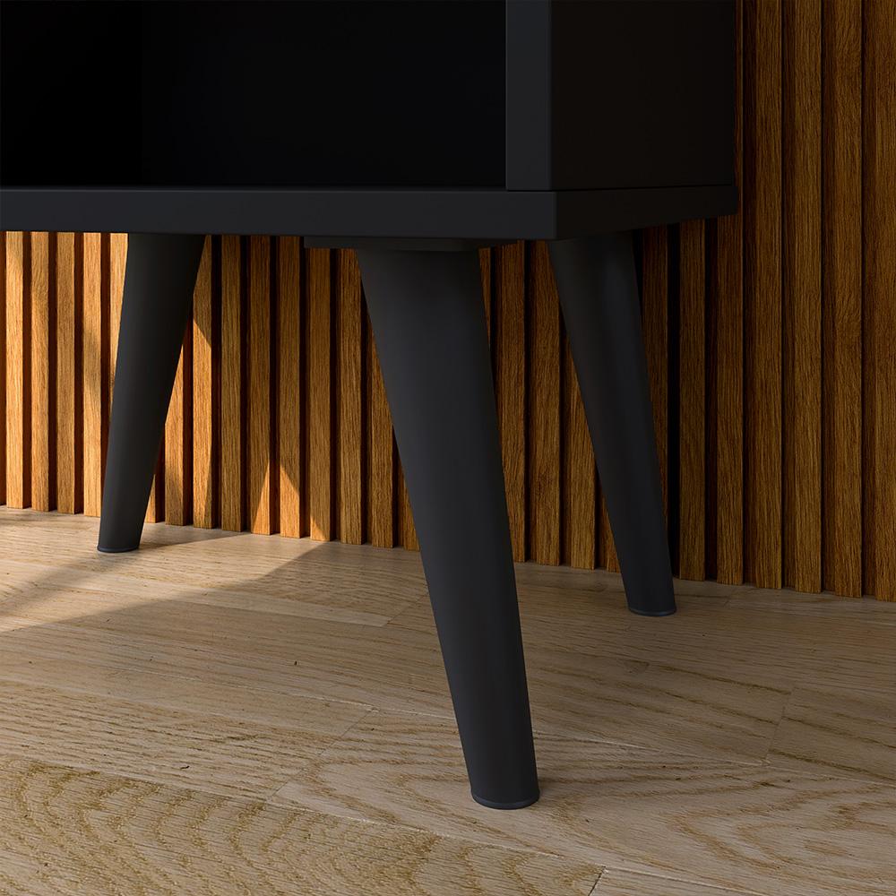 Kit 2 Mesinhas Decore Preto Nicho Porta Objetos Pés Palito Cabeceira Suspensa Júlia Cama Box Casal 1,40 Suede - Lojas RPM