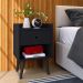Kit 2 Mesinhas Decore Preto Nicho Porta Objetos Pés Palito Cabeceira Suspensa Júlia Cama Box King 1,95 Suede - Lojas RPM