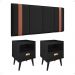Kit 2 Mesinhas Estilo Nicho Gaveta Puxador Concha Retrô Preto Cabeceira Suspensa Estofada Parise Cama Box Casal 1,40 Suede - Lojas RPM