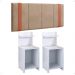 Kit 2 Mesinhas Fantasy Branco Compacta Prateleira Cabeceira Parise Suspensa Detalhe Lateral Cama Box Casal 1,40 Bege Suede - Lojas RPM