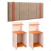 Kit 2 Mesinhas Fantasy Off White/Cinamomo Compacta Prateleira Cabeceira Parise Suspensa Detalhe Lateral Cama Box Casal 1,40 Bege Suede - Lojas RPM