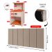 Kit 2 Mesinhas Gaveta Prateleira Suspensa Cléo Off/Cinamomo Cabeceira Estofada Júlia Suede Cama Casal Queen 1,60 Bege Quarto - RPM