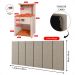 Kit 2 Mesinhas Gaveta Prateleira Suspensa Cléo Off/Cinamomo Cabeceira Estofada Linho Júlia Cama Casal 1,40 Bege Quarto - RPM