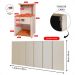 Kit 2 Mesinhas Gaveta Prateleira Suspensa Cléo Off/Cinamomo Cabeceira Estofada Suede Júlia Cama Casal 1,40 Areia Quarto - RPM