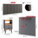 Kit 2 Mesinhas Gavetas Painel Cinza/Cinamomo Tv 32 Polegadas Prateleira Cabeceira Linho Almofadada Cama Box King Size 1,95 - Lojas RPM