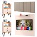 Kit 2 Mesinhas Gavetas Painel Off White/Cinamomo Tv 32 Polegadas Prateleira Cabeceira Bege Linho Almofadada Cama Box King Size 1,95 - Lojas RPM