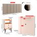 Kit 2 Mesinhas Gavetas Painel Off White/Cinamomo Tv 32 Polegadas Prateleira Cabeceira Bege Linho Almofadada Cama Box King Size 1,95 - Lojas RPM