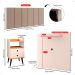 Kit 2 Mesinhas Gavetas Painel Off White/Cinamomo Tv 32 Polegadas Prateleira Cabeceira Bege Suede Almofadada Cama Box King Size 1,95 - Lojas RPM