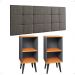 Kit 2 Mesinhas Lateral Charme Nicho Cinza/Cinamomo Cabeceira Suspensa Bia 1,60 Cama Queen Decoração Quarto Casal Linho - Lojas RPM