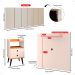 Kit 2 Mesinhas Lateral Off White/Cinamomo Painel Tv 32 Polegadas Prateleira Suspensa Cabeceira Cama Box Casal 1,40 Areia Suede - Lojas RPM