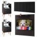 Kit 2 Mesinhas Lateral Painel Preto Tv 32 Polegadas Prateleira Suspensa Cabeceira Cama Box Casal 1,40 Suede - Lojas RPM