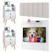 Kit 2 Mesinhas Lateral Painel Tv 32 Polegadas Prateleira Suspensa Cabeceira Cama Box Casal 1,40 Branco Corino - Lojas RPM