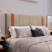 Kit 2 Mesinhas Off White/Cinamomo Canto Nicho Prateleira Cabeceira Suspensa Almofadada Cama Box Queen Size 1,6 Detalhe Lateral Bege Suede - Lojas RPM