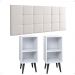 Kit 2 Mesinhas Pequena Charme Jogo Quarto Casal Cabeceira Bia Cama Box King Size 1,95 Branco Corino - Lojas RPM