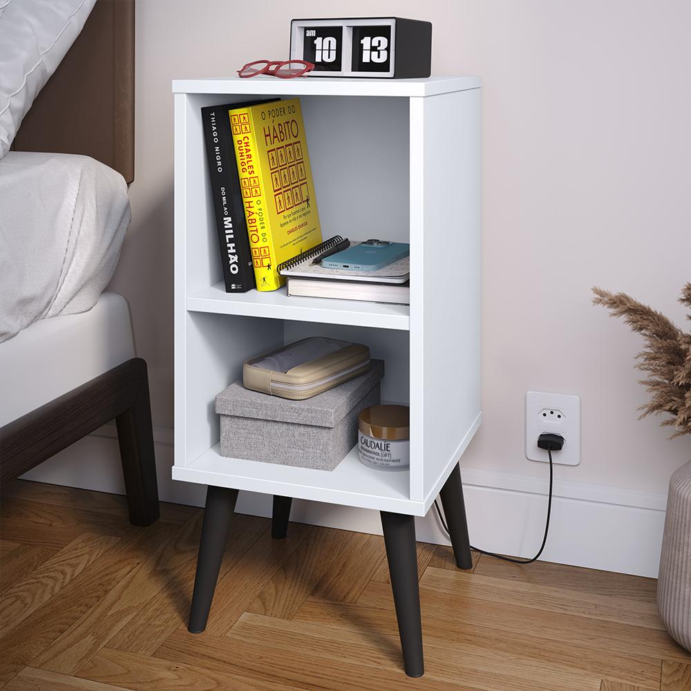 Kit 2 Mesinhas Pequena Charme Jogo Quarto Casal Cabeceira Bia Cama Box King Size 1,95 Branco Corino - Lojas RPM