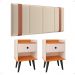 Kit 2 Mesinhas Pequena Decore Nicho Gaveta Off White/Cinamomo Cabeceira Suspensa Cama Box Casal Queen Detalhe Lateral Bege Suede - Lojas RPM