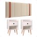Kit 2 Mesinhas Pequena Decore Nicho Gaveta Organizadora Off White Cabeceira Suspensa Cama Box Casal Detalhe Lateral Bege Suede - Lojas RPM
