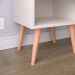 Kit 2 Mesinhas Pequena Decore Nicho Gaveta Organizadora Off White Cabeceira Suspensa Cama Box Casal Detalhe Lateral Bege Suede - Lojas RPM