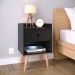 Kit 2 Mesinhas Pequena Decore Organizadora Nicho Gaveta Preto Cabeceira Suspensa Cama Box Casal Queen Detalhe Lateral Suede - Lojas RPM