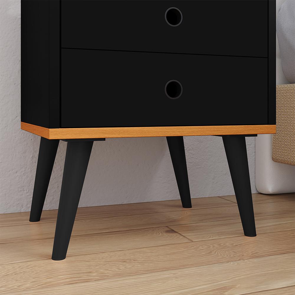 Kit 2 Mesinhas Preto/Cinamomo Lateral Painel Tv 32 Polegadas Prateleira Suspensa Cabeceira Cama Box Casal 1,40 Suede - Lojas RPM