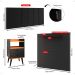 Kit 2 Mesinhas Preto/Cinamomo Lateral Painel Tv 32 Polegadas Prateleira Suspensa Cabeceira Cama Box Casal 1,40 Suede - Lojas RPM