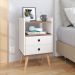 Kit 2 Mesinhas Retrô Dream Cabeceira Quarto Cama Box Casal 1,40 Júlia Suede Painel Tv 48 Polegadas Samba Off White/Freijó Decoração Sala - Lojas RPM