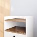 Kit 2 Mesinhas Retrô Dream Cabeceira Quarto Cama Box Casal 1,40 Júlia Suede Painel Tv 48 Polegadas Samba Off White/Freijó Decoração Sala - Lojas RPM