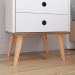 Kit 2 Mesinhas Retrô Dream Cabeceira Quarto Cama Box Casal 1,40 Júlia Suede Painel Tv 48 Polegadas Samba Off White/Freijó Decoração Sala - Lojas RPM
