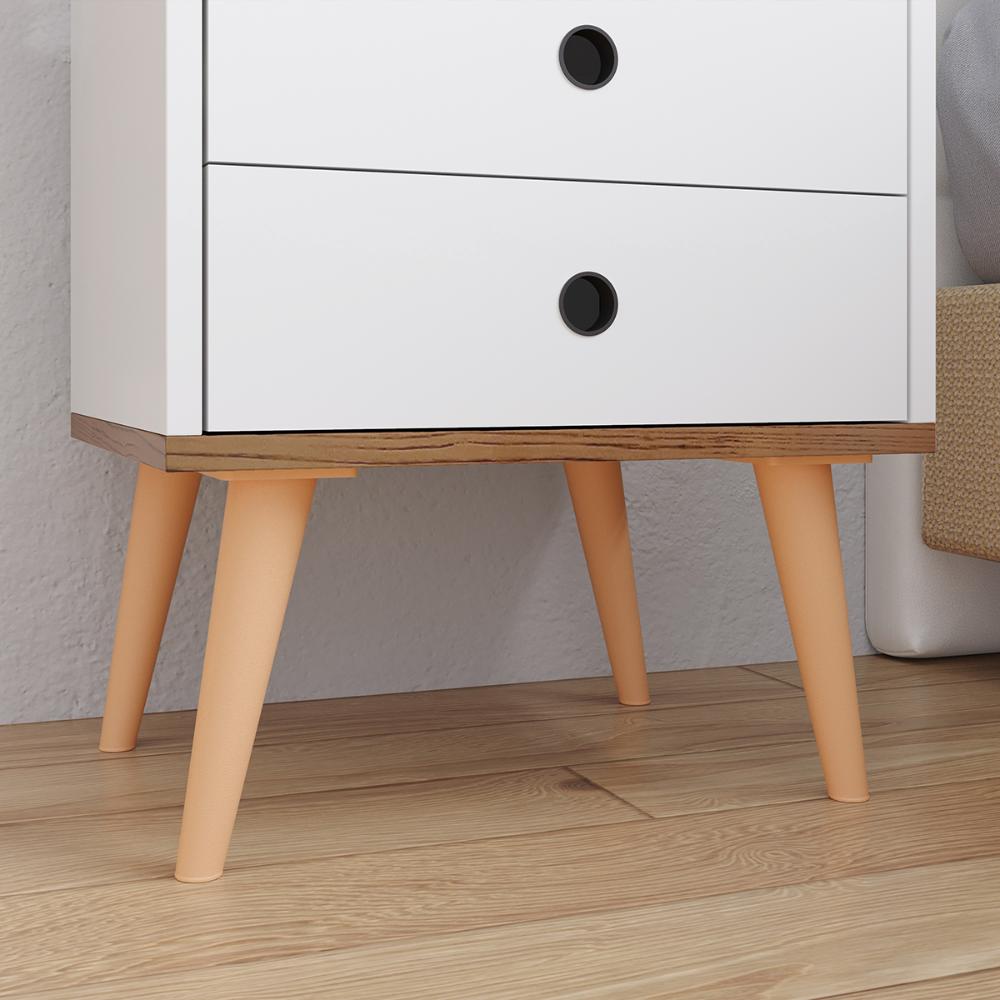 Kit 2 Mesinhas Retrô Dream Cabeceira Quarto Cama Box Casal 1,40 Júlia Suede Painel Tv 48 Polegadas Samba Off White/Freijó Decoração Sala - Lojas RPM