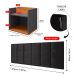 Kit 2 Mesinhas Suspensa Madri Cinza/Cinamomo Nicho Divisória Retrô Cabeceira Bia 1,40 Estofado Suede Preto Cama Box Casal Quarto