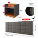 Kit 2 Mesinhas Suspensa Madri Nicho Divisória Retrô Cabeceira Bia 1,40 Estofado Linho Cama Box Casal Quarto - Cinza/Cinamomo