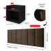 Kit 2 Mesinhas Suspensa Madri Preto Nicho Divisória Retrô Cabeceira Bia 1,40 Estofado Suede Marrom Cama Box Casal Quarto