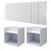 Kit 2 Mesinhas Suspensa Prateleira Nicho Madri Retrô Cabeceira Estofada Módulo Cama Box Casal Luana Queen 1,60 Branco