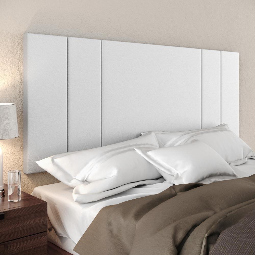 Kit 2 Mesinhas Suspensa Prateleira Nicho Madri Retrô Cabeceira Estofada Módulo Cama Box Casal Luana Queen 1,60 Branco