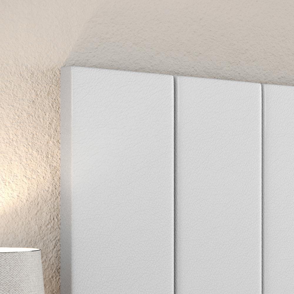 Kit 2 Mesinhas Suspensa Prateleira Nicho Madri Retrô Cabeceira Estofada Módulo Cama Box Casal Luana Queen 1,60 Branco