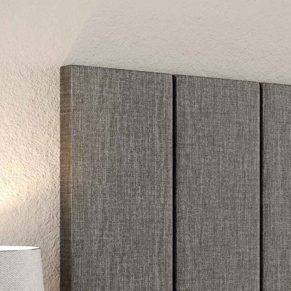Kit 2 Mesinhas Suspensa Prateleira Nicho Madri Retrô Cabeceira Estofada Módulo Cama Box Casal Luana Queen 1,60 Linho - Cinza/Cinamomo
